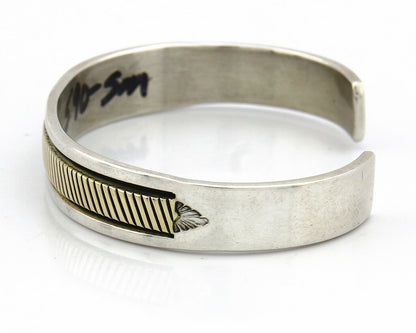 Navajo Bracelet SOLID .925 Silver & 12K Gold Filled Signed B Morgan C.80's