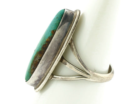 Navajo Ring .925 Silver Blue Green Southwest Turquoise Native Artist C.80's