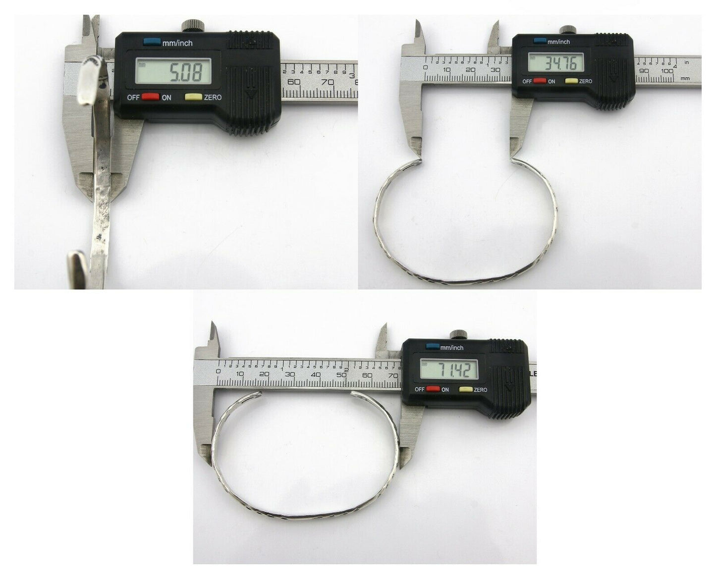 Navajo Bracelet .925 Silver Hand Stamped Arrow Head Artist I Montoya C.80's