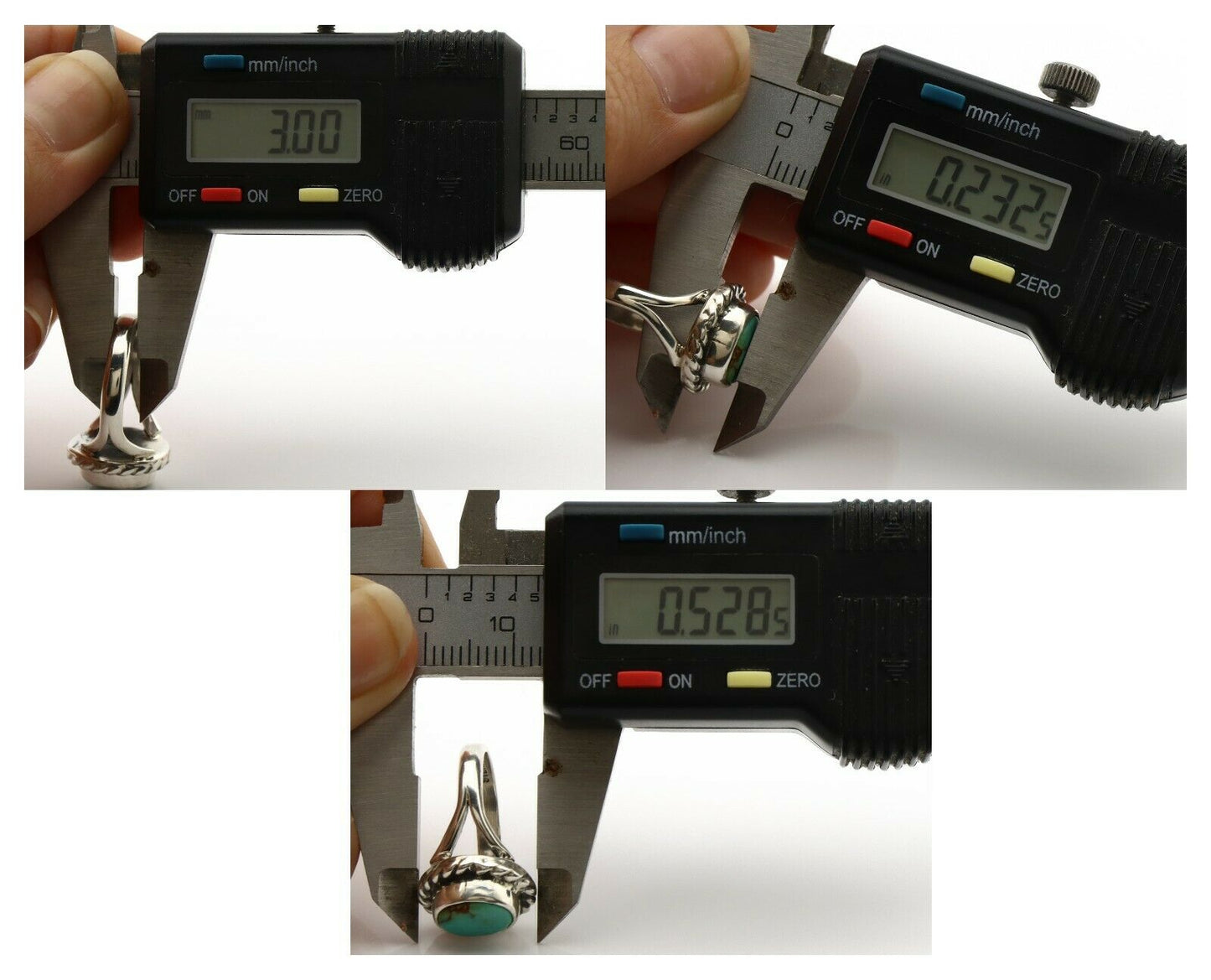 Navajo Ring .925 Silver Kingman Turquoise Artist Signed Gecko C.90's