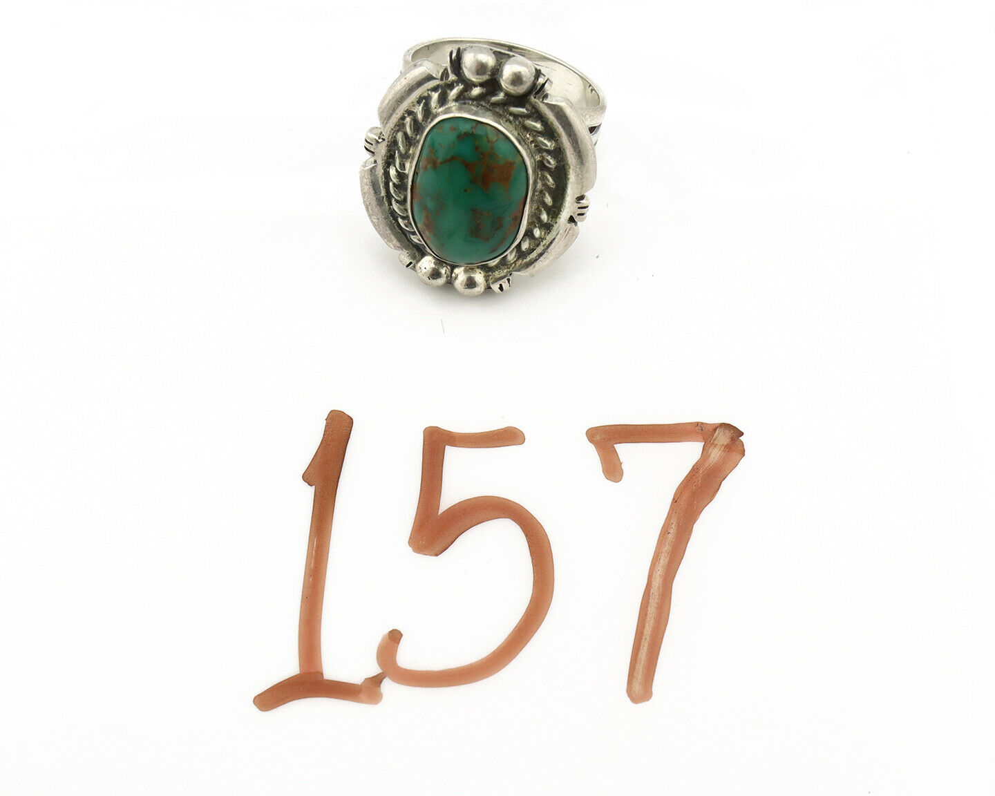 Navajo Ring .925 Silver Royston Turquoise Artist Signed EA C.80's