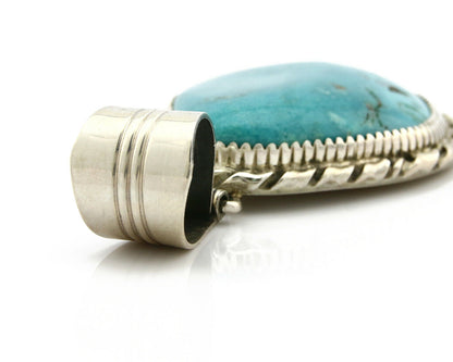 Navajo Pendant Turquoise Mountain .925 Silver Signed LTB C.80's