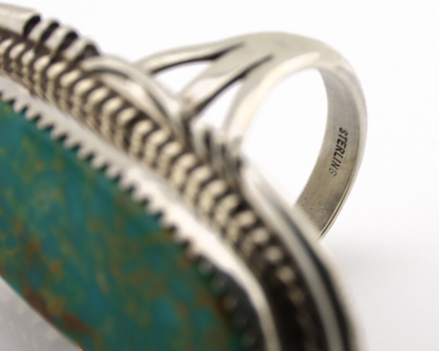 Navajo Ring 925 Silver Blue Turquoise Native Artist Signed Begay C.80s