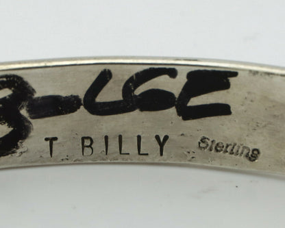 Navajo Bracelet .925 Silver Handmade Overlay Style Signed Tommy Billy Cuff C80s