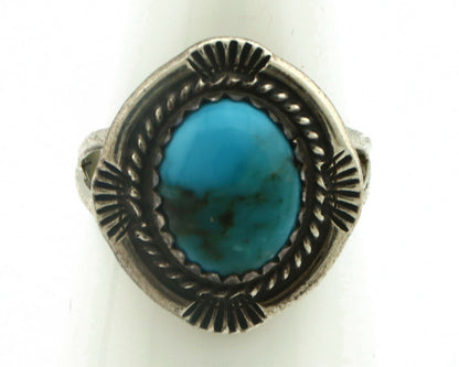 Navajo Ring .925 Silver Natural Blue Turquoise Native American Artist C.80's