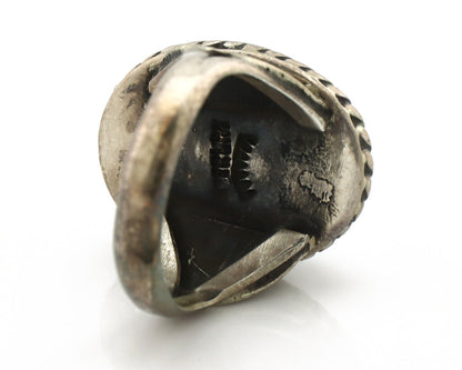 Navajo Ring 925 Silver Natural Blue Turquoise Native American Signed C.80's