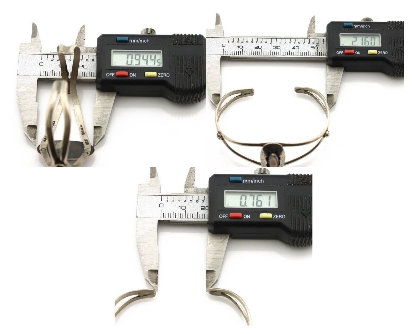 Women's Navajo Bracelet 925 Silver Pink Mussel Native American Artist Signed IJC