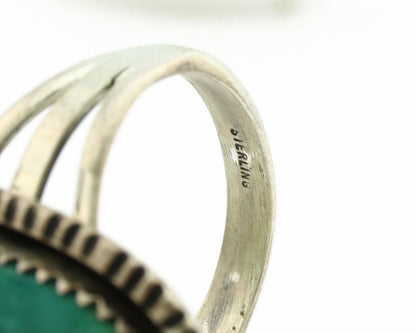 Navajo Ring .925 Silver Kingman Turquoise Native American Artist C.1980's