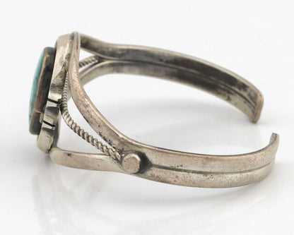 Women Navajo Bracelet 925 Silver Blue Gem Turquoise Signed Philip Zachary C.80's