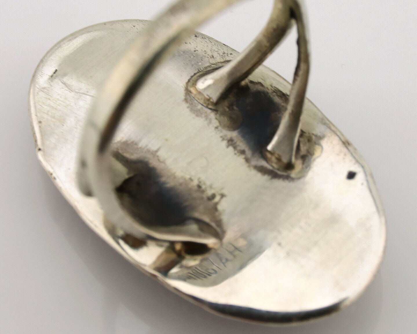 Navajo Ring .925 Silver Nevada Turquoise Native American Artist C.1980's