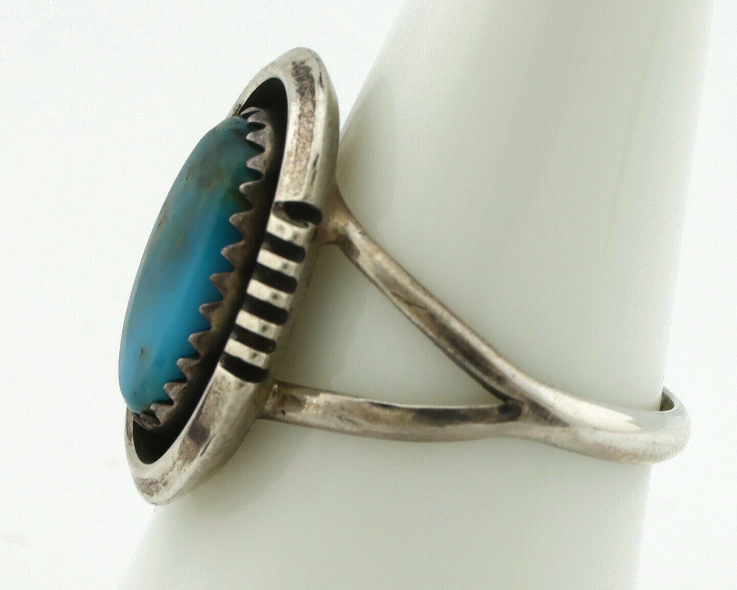 Navajo Ring .925 Silver Arizona Turquoise Native American Artist Handmade C.80's
