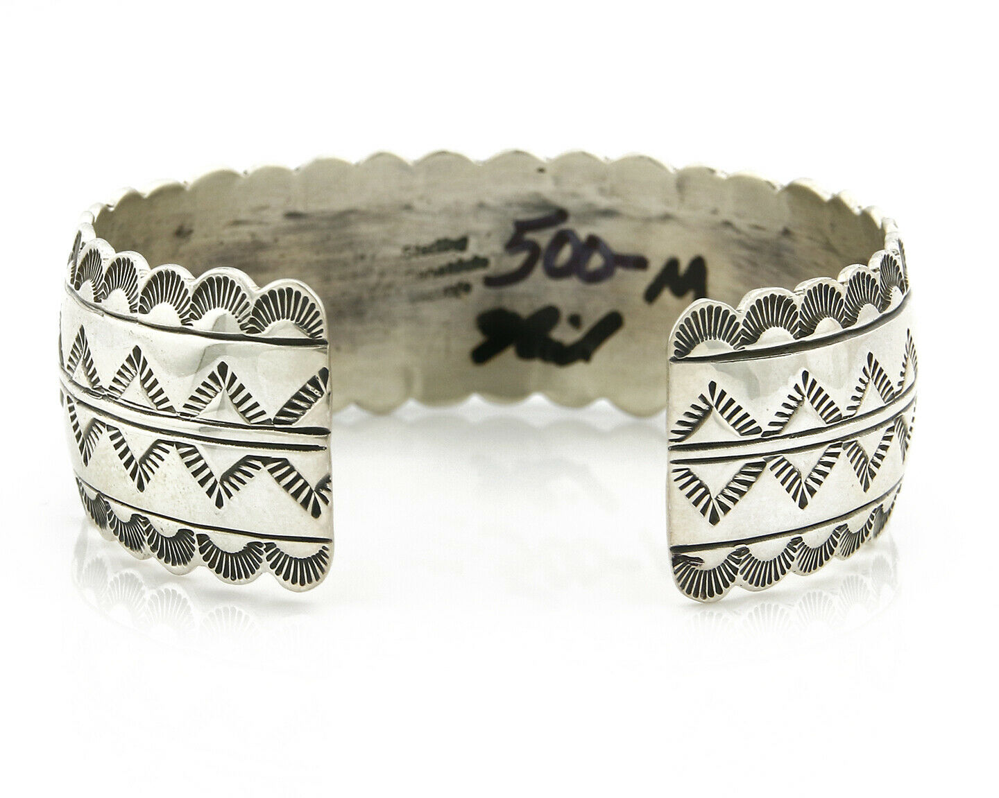 Navajo Bracelet .925 Silver Spiderweb Turquoise Artist Denetdale Circa 80's