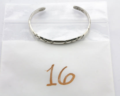 Navajo Bracelet .925 Silver Hand Stamped Arrow Head Artist V Montoya C.80's