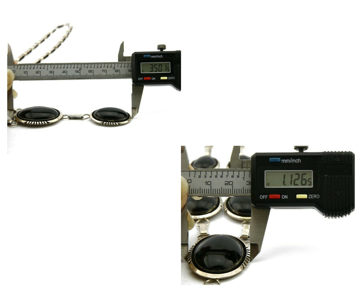 Women's Navajo Necklace Onyx .925 Silver Signed Denetdale