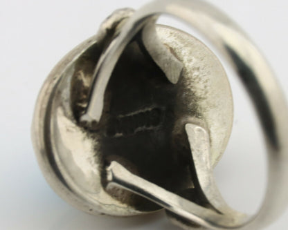 Navajo Ring .925 Silver Natural Blue Turquoise Native American Artist C.1980's
