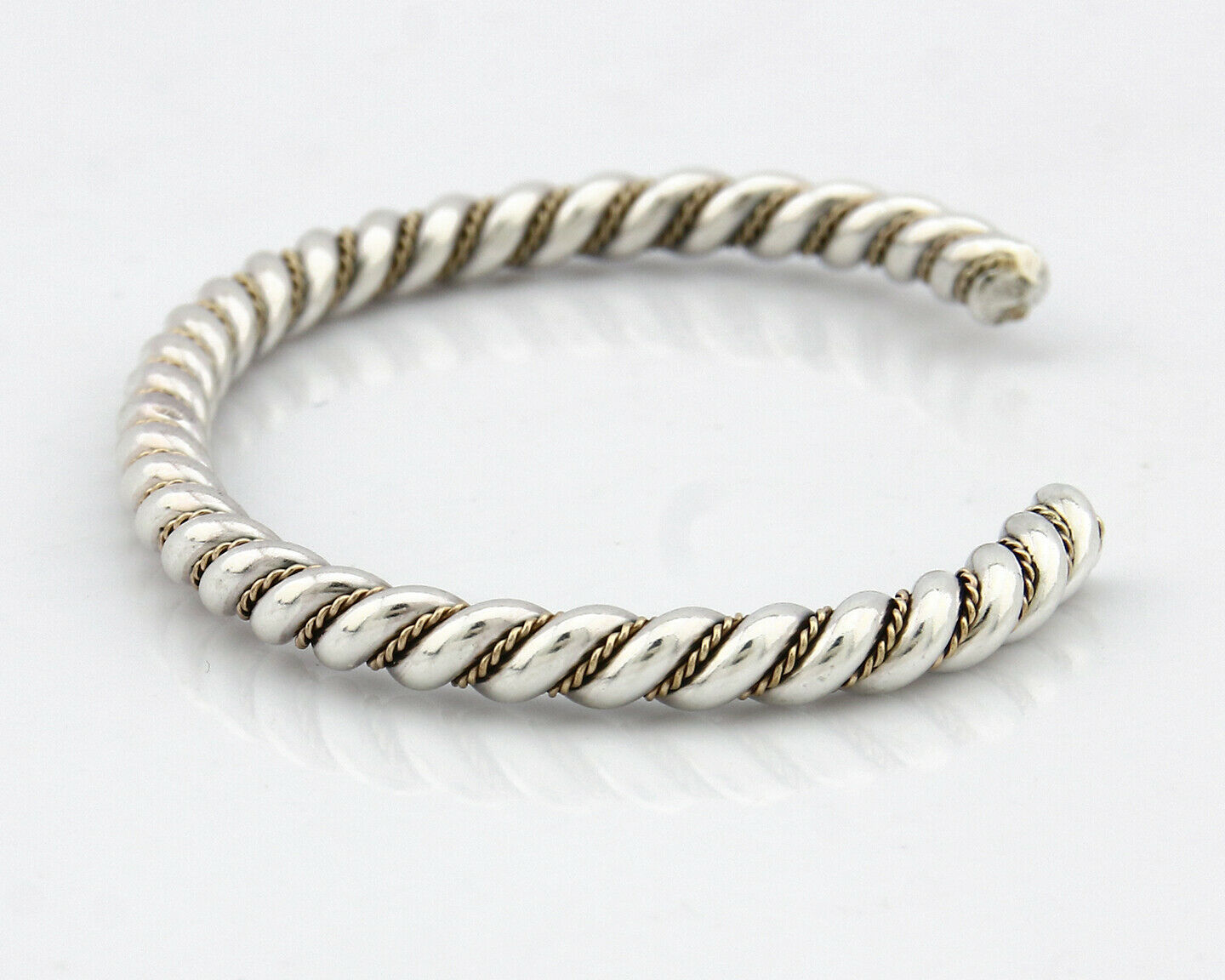 Navajo Bracelet .925 Silver Braided Twisted Artist Tahe C80's 5.0mm Wide