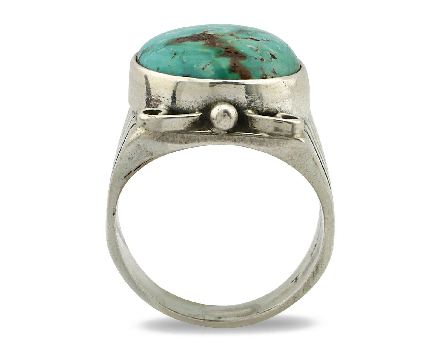 Navajo Ring .925 Silver Royston Turquoise Native American Artist C.80's