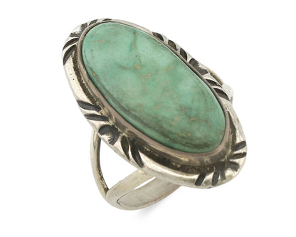 Navajo Ring .925 Silver Natural Mined Turquoise Native Artist Signed C.80's