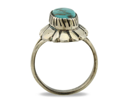 Navajo Ring .925 Silver Natural Mined Turquoise Artist Signed M Montoya C.80's