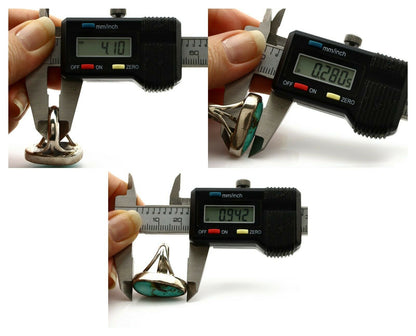 Navajo Ring .925 Silver Arizona Turquoise Native American Artist C80s