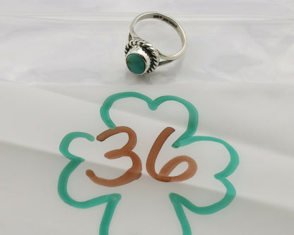 Navajo Ring .925 Silver Kingman Turquoise Artist Signed Gecko C.90's