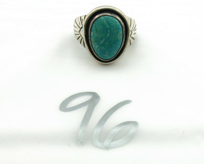 Navajo Ring .925 Silver Blue Gem Turquoise Artist Signed DZ C.80's