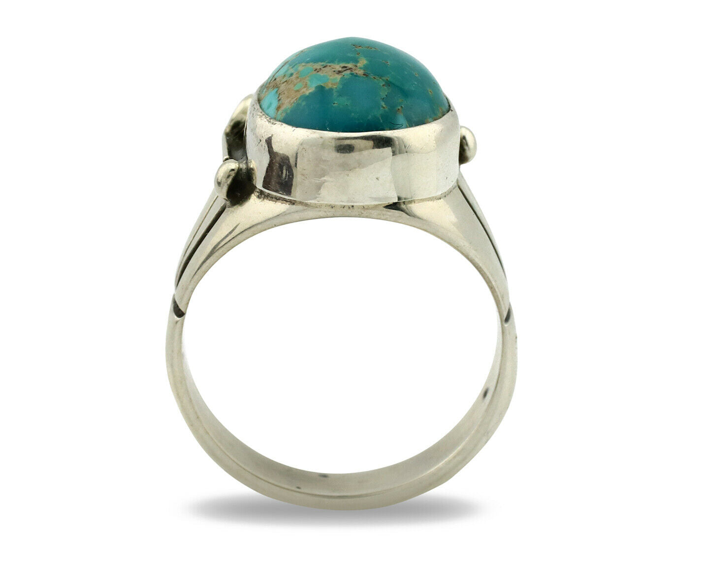 Navajo Ring .925 Silver Blue Southwest Turquoise Native Artist C.80's