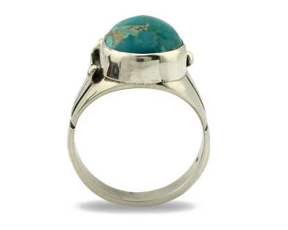 Navajo Ring .925 Silver Blue Southwest Turquoise Native Artist C.80's