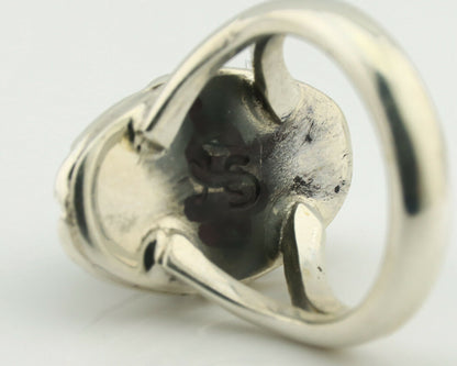 Navajo Ring .925 Silver Natural Mined Turquoise Artist Signed Gecko C.80's