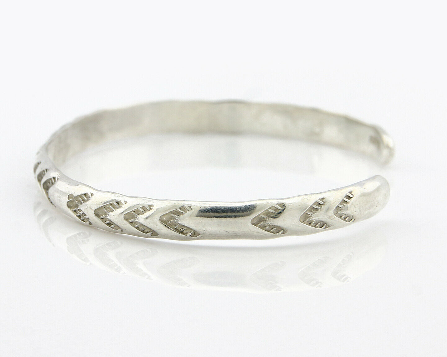 Navajo Bracelet .925 Silver Hand Stamped Arrow Head Artist Begay & Montoya C80s