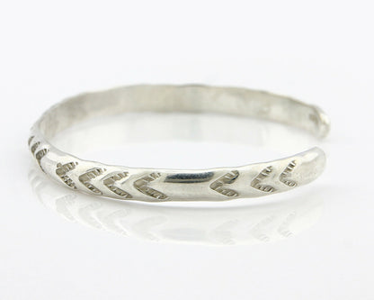 Navajo Bracelet .925 Silver Hand Stamped Arrow Head Artist Begay & Montoya C80s