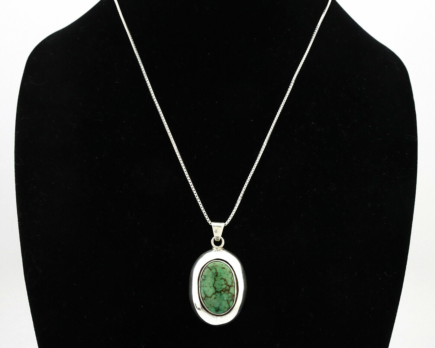 Navajo Necklace .925 Silver Spiderweb Turquoise Artist Signed C Montoya C.80's