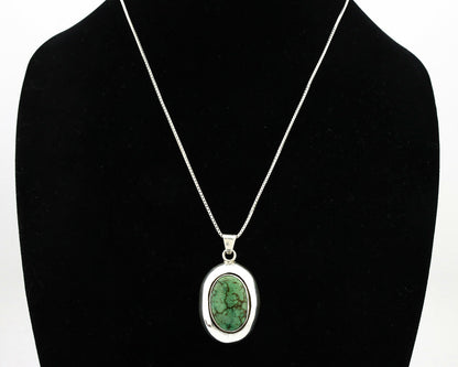 Navajo Necklace .925 Silver Spiderweb Turquoise Artist Signed C Montoya C.80's