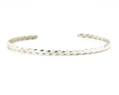 Navajo Bracelet .925 Silver Native American Artist Handmade 3.0 mm wide C.1980's