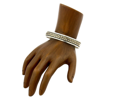 Navajo Bracelet .925 Silver SOLID 14k Yellow Gold Signed MM Rogers & AS C80-90s