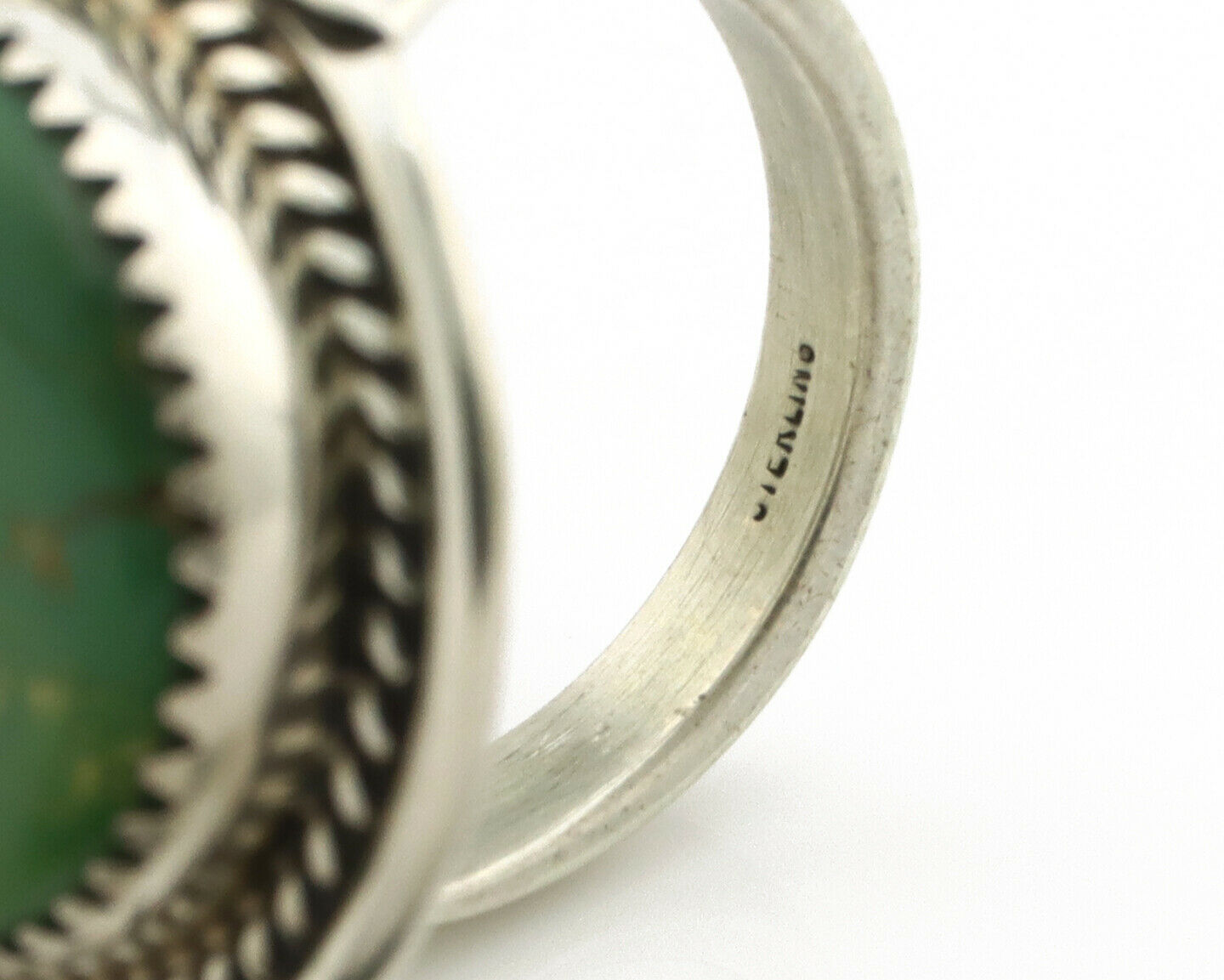 Navajo Ring .925 Silver Royston Turquoise Artist Signed M Begay C.80's