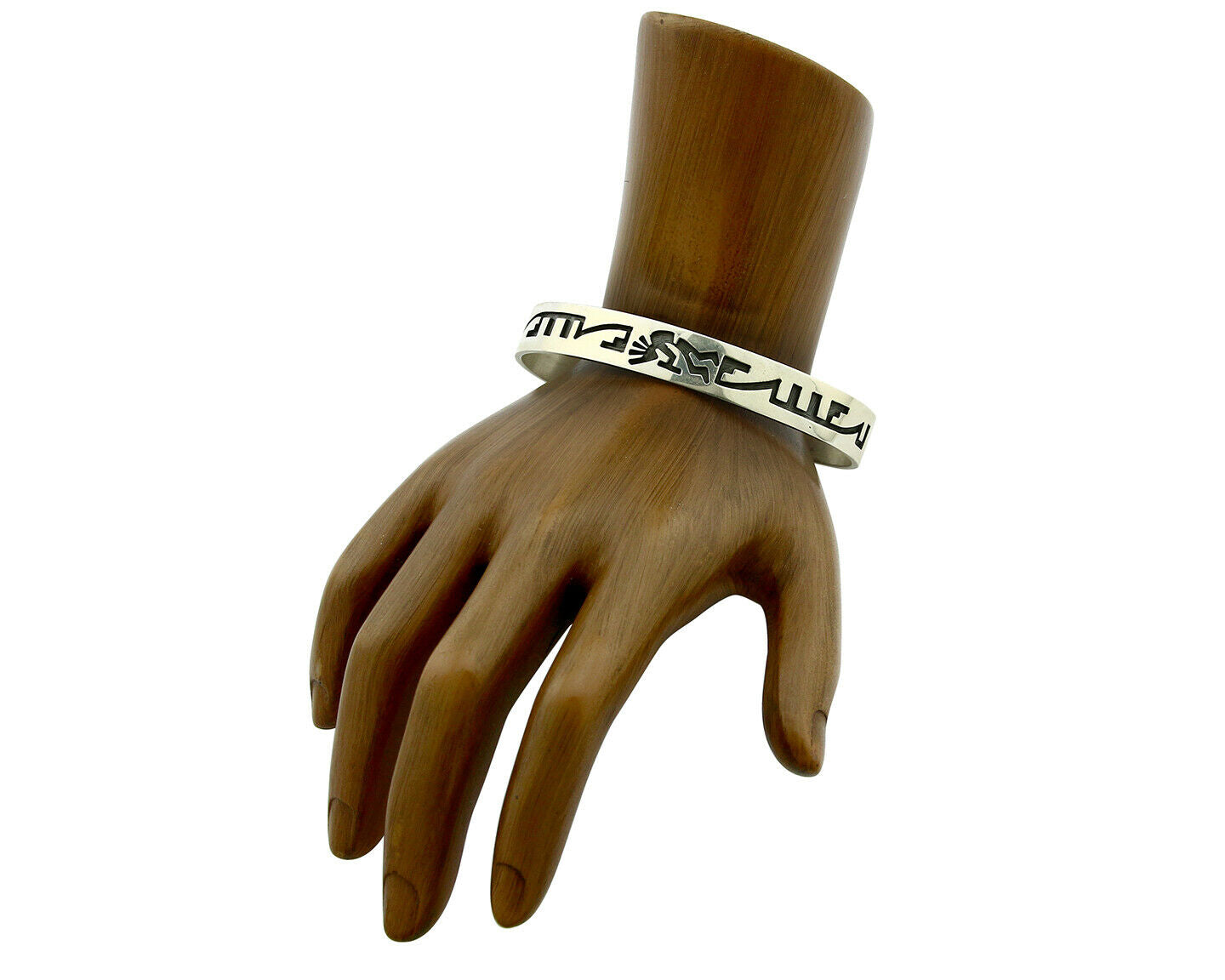 Navajo Bracelet Overlay Design .925 SOLID Sterling Silver Signed Artist SC C.80s