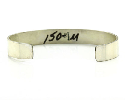 Navajo Bracelet Overlay Design .925 SOLID Sterling Silver Signed Artist SC C.80s