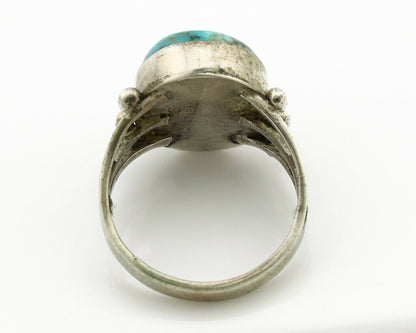 Navajo Ring .925 Silver Kingman Turquoise Native American Artist C.1980's