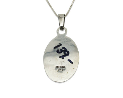 Navajo Pendant .925 Silver Blue Turquoise Native American C.80's