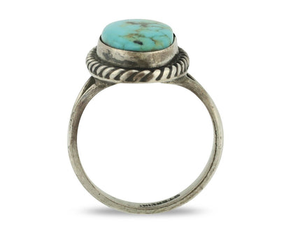 Navajo Ring .925 Silver Natural Blue Turquoise Native American Artist C.80's