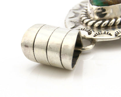Navajo Pendant .925 Silver Royston Turquoise Signed Artist BC C.80's