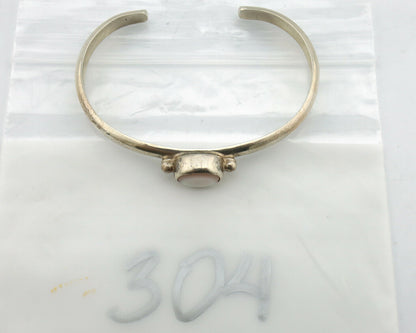 Navajo Bracelet .925 Silver White Sea Shell Native American Artist C.90's