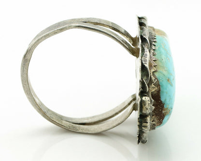 Navajo Ring .925 Silver #8 Turquoise Artist Signed James Martin C.80's
