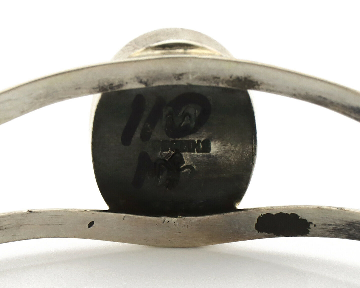 Navajo Bracelet .925 Silver Natural Black Onyx Artist Signed Montoya C.1980's