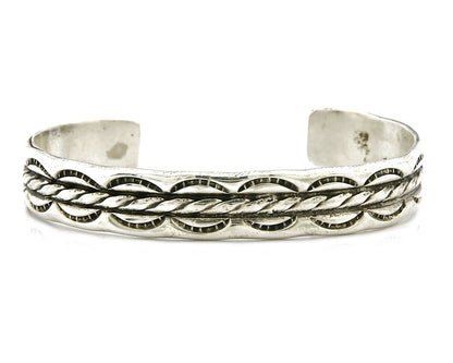Small Women's Navajo Bracelet .925 Silver Handmade Cuff Signed Montoya C.1980's