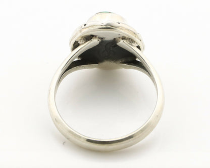 Navajo Ring .925 Silver Kingman Turquoise Artist Signed Gecko C.90's