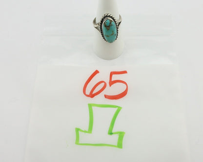 Navajo Ring 925 Silver Natural Blue Kingman Turquoise Native Artist C.80's