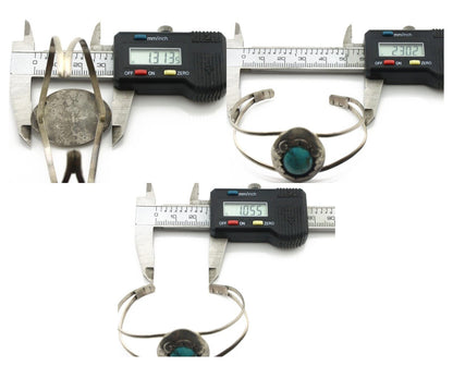 Navajo Cuff Bracelet 925 Silver Natural Turquoise Native American Artist C.80's