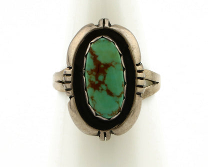 Navajo Ring .925 Silver Kingman Turquoise Handmade Native American Artist C.80's